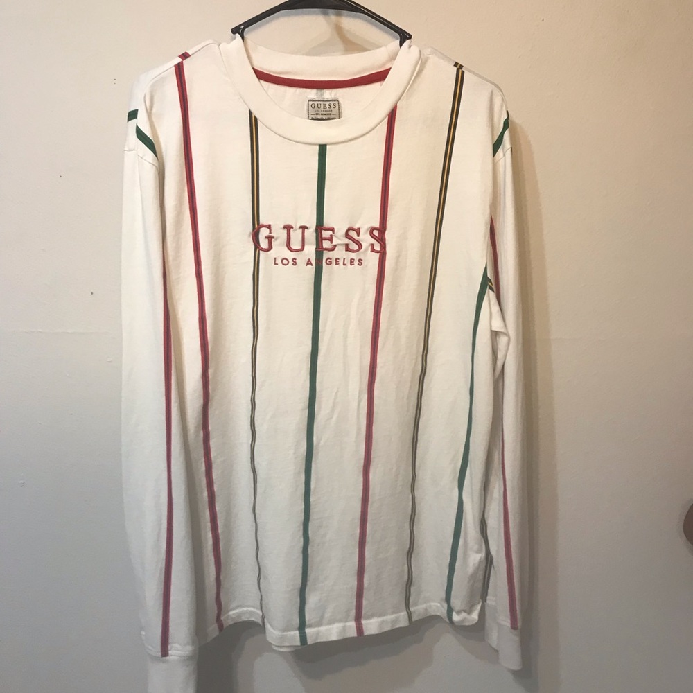 Guess embroidered spellout long-sleeved shirt
